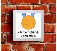 The Victorian Printing Co - Gold Medal - Framed 50th Anniversary Print, White Frame