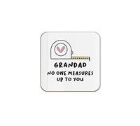 The Victorian Printing Co - Grandad No One Measures Up To You Funny Single Coaster - Birthday Gift For Grandad