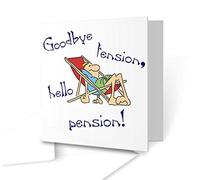 The Victorian Printing Co - Greeting Card With Slogan : Goodbye Tension Hello Pension - Square Greeting Card