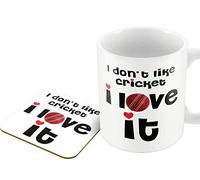 The Victorian Printing Co - I Don't Like Cricket I Love It - Mug and Coaster Set