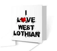 The Victorian Printing Co - I Love County Greeting Card - I Love West Lothian - Square Greeting Card