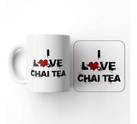 The Victorian Printing Co - I Love Drink - Chai Tea - Mug and Coaster Set, Ceramic, 11 fl. oz.