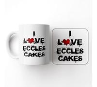 The Victorian Printing Co - I Love Food - Eccles Cakes - Mug and Coaster Set, Ceramic, 11 fl. oz.