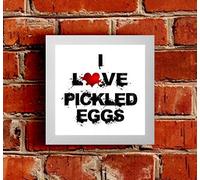 The Victorian Printing Co - I Love Food Framed Picture - Pickled Eggs - White