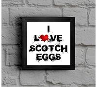 The Victorian Printing Co - I Love Food Framed Picture - Scotch Eggs - Black