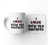The Victorian Printing Co - I Love Food - Rich Tea Biscuits - Mug and Coaster Set