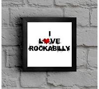 The Victorian Printing Co - I Love Music Framed Picture - Rockabilly - Black