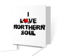 The Victorian Printing Co - I Love Music Greeting Card - Northern Soul - Square Greeting Card