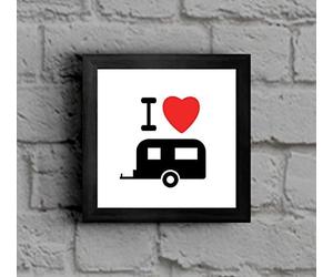 The Victorian Printing Co - I Love My Caravan - Framed Picture - Black