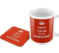 The Victorian Printing Co - Keep Calm - and Be Awesome - Mug and Coaster Set