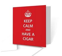 The Victorian Printing Co - Keep Calm - And Have A Cigar - Square Greeting Card