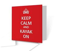 The Victorian Printing Co - Keep Calm - And Kayak On - Square Greeting Card