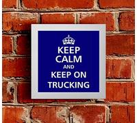 The Victorian Printing Co - Keep Calm - And Keep On Trucking - Framed Picture - White
