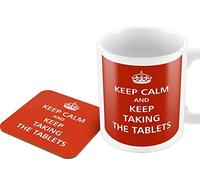 The Victorian Printing Co - Keep Calm - and Keep Taking The Tablets - Mug and Coaster Set