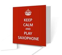 The Victorian Printing Co - Keep Calm - And Play Saxophone - Square Greeting Card