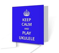 The Victorian Printing Co - Keep Calm - And Play Ukulele - Square Greeting Card