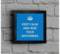 The Victorian Printing Co - Keep Calm - And Ride Your Motorbike - Framed Picture - Black