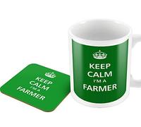 The Victorian Printing Co - Keep Calm - I'm A Farmer - Mug and Coaster Set