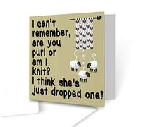 The Victorian Printing Co - Knitting sheep having a conversation about who's next - greeting card - Square Greeting Card