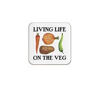 The Victorian Printing Co - Living Life On The Veg - Funny Single Coaster
