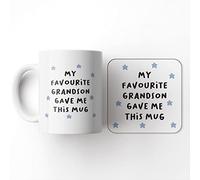 The Victorian Printing Co - My Favourite Grandson Gave Me This Mug - Mug and Coaster Set, Ceramic, 11 fl. oz.
