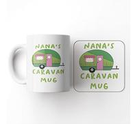 The Victorian Printing Co - Nana's Caravan Mug - Funny Birthday Gift Green Mug and Coaster Set, Ceramic, 11 fl. oz.