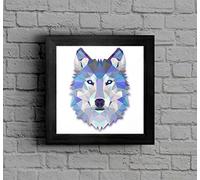 The Victorian Printing Co - Original design WOLF pattern framed print - Framed Picture - Black