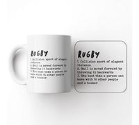 The Victorian Printing Co - Rugby Definition - Gift Mug and Coaster Set, Ceramic, 11 fl. oz.