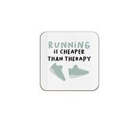 The Victorian Printing Co - Running Is Cheaper Than Therapy - Birthday Single Coaster