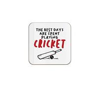 The Victorian Printing Co - The Best Days Are Spent Playing Cricket - Single Coaster