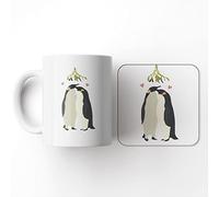 The Victorian Printing Co - Under The Mistletoe - Christmas Mug and Coaster Set, Ceramic, 11 fl. oz.