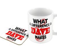 The Victorian Printing Co - What A Difference A Dave Makes for Dave's and thos - Mug and Coaster Set