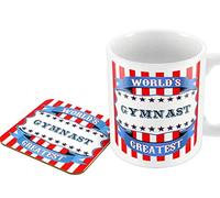 The Victorian Printing Co - World's Greatest Gymnast - Mug and Coaster Set
