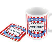 The Victorian Printing Co - World's Greatest Swinger - Mug and Coaster Set