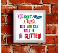 The Victorian Printing Co - You Can't Polish A Turd But You Can Roll It In Glitter - Framed Picture - White