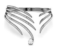 The Vienna Collection choker, Feather, White, Ruthenium plated