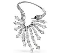 The Vienna Collection ear cuff, Swan, White, Ruthenium plated