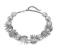 The Vienna Collection necklace, Feather, White, Ruthenium plated