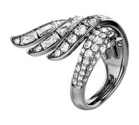 The Vienna Collection ring, Swan, White, Ruthenium plated