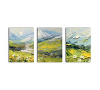 The View of Mountain 3 Panel Canvas Wall Art. simpa Multi One Size