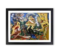The Village By Chaim Soutine Classic Painting Framed Wall Art Print, Ready to Hang Picture for Living Room Bedroom Home Office Décor, Black A3 (46 x 34 cm)