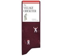 The Village Cricketer - Funny Cricket Men's Socks - Cricketer Gift for Men | 1 x Pair, Size 7-12, Burgundy, Premium Cotton Blend - Cricketer Socks Coaches & Dads - Birthday Xmas Gift - The Athletic Gent