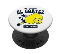 The Village of El Cortez TV FL USA Pickleball Design PopSockets Adhesive PopGrip