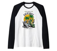 The Village of LaGrange TV Manatee Alligator Design Raglan Baseball Tee