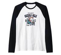 The Village of Osceola Hills Golf Cart Design Raglan Baseball Tee