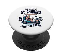 The Village of St Charles Golf Cart Design PopSockets Adhesive PopGrip