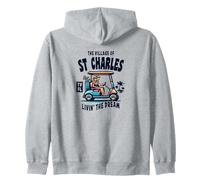 The Village of St Charles Golf Cart Design Zip Hoodie