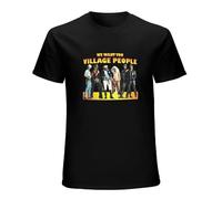 The Village People Mens Unisex T-Shirt Graphic Print Top Black Tee 3XL