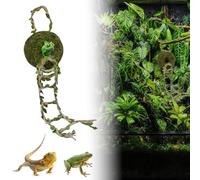 The Vine Cave Reptile & Amphibian Habitat Hideouts Accessories | with Suspension Ropes & a Woven Climbing Ladder, Reptile & Amphibian Habitat Hideouts Décor
