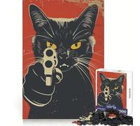 The Vintage Angry Cat 1000 Piece Jigsaws for Adults Puzzle Intellect Toy Relaxing Fun Quality Cut Fine Art Piece (38x52cm)